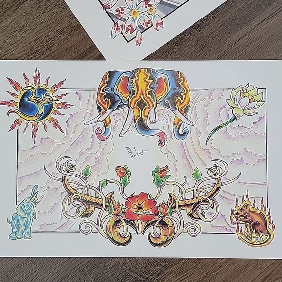 Doug Patrum tattoo flash art Set of 8 - Picture 8 of 10